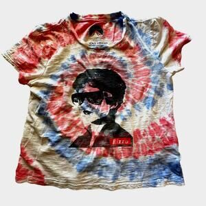 Lucky Brand Los Angeles Tie Dye Red White Blue Movie Grease Rizzo T-Shirt Medium